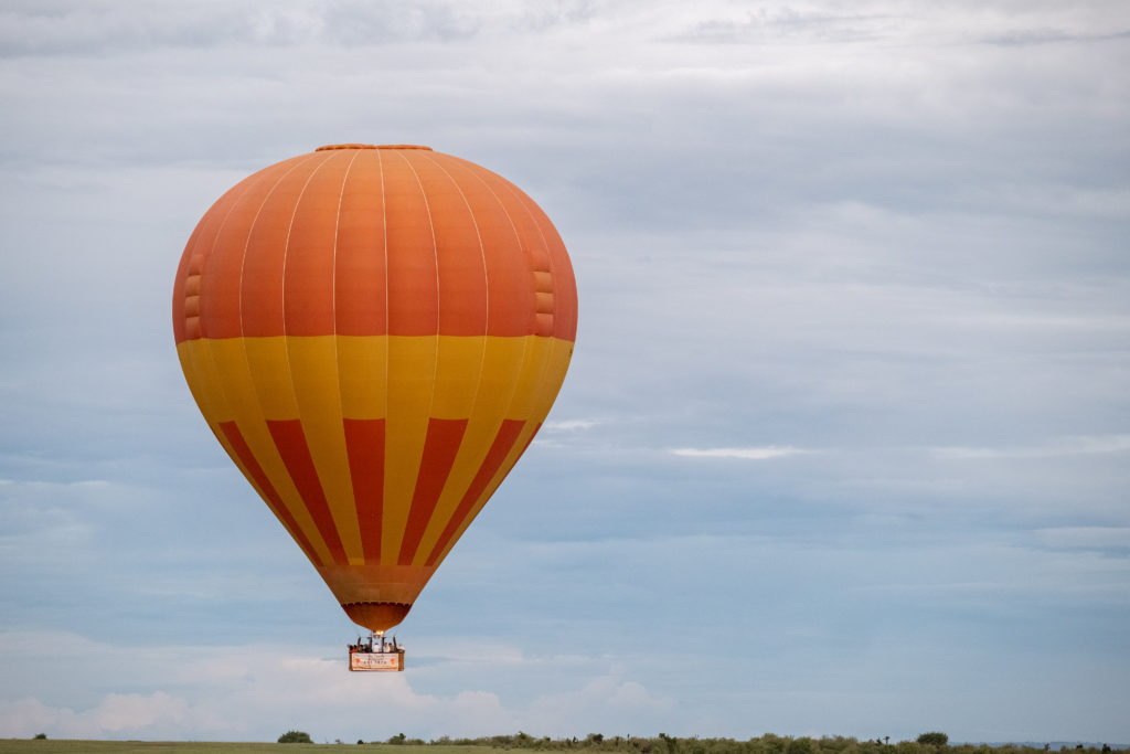 Balloon safari in the Maasai Mara plains.